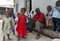 Curious smiling african children in Zanzibar village