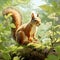 Curious Squirrel in Nature