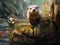 Curious Whispers: Otter\\\'s Mischievous Peek in Nature\\\'s Serene Haven