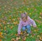 Curious young girl in the park.