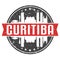 Curitiba Brazil Round Travel Stamp. Icon Skyline City Design. Seal Tourism Badge Illustration Clipart.