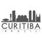 Curitiba Brazil South America Silhouette Icon Vector Art Flat Shadow Design Skyline City Silhouette Template Logo