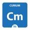 Curium Chemical 96 element of periodic table. Molecule And Communication Background. Curium Chemical Cm, laboratory and science
