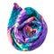 Curled stitched silk patchwork scarf isolated