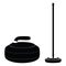 Curling equipment. Curling stone and broom. Silhouette