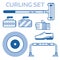 Curling Equipment Outline Icons