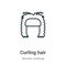 Curling hair outline vector icon. Thin line black curling hair icon, flat vector simple element illustration from editable woman