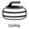 Curling icon, simple black style