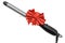 Curling Iron Hair Curler with red ribbon and bow. 3D rendering
