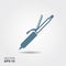 Curling iron Icon in flat style isolated on grey background.