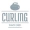 Curling logo, simple gray style
