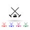 Curling sports line multi color icon. Simple glyph, flat vector of winter icons for ui and ux, website or mobile application