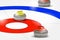 Curling stones on ice rings