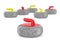 Curling stones on white background. Isolated 3D illustration