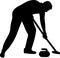 Curling Sweeper Silhouette
