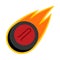 Curling winter sport comet fire tail flying stone logo