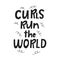 Curls run the world - Cute hand drawn nursery fun poster with handdrawn lettering in scandinavian style.