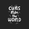 Curls run the world - Cute hand drawn nursery fun poster with handdrawn lettering in scandinavian style.