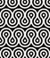 Curls seamless pattern, black and white retro style geometric ve