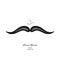 Curly black vintage mustache, moustache or whisker