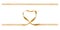 A curly gold heart shape ribbon for Christmas and valentines banners