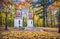 Curly Grape Gate in autumn Tsaritsyno Park