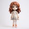 Curly-haired Toy Doll With Orange Shoes - Artgerm Style