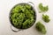 Curly kale in a colander