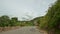 Curly Mountain Asphalt Road by Plants with Barriers