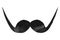 Curly moustache isolated on white