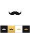 Curly mustache 70s retro man vector icon