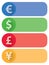 Currencies Flat Banners and Buttons