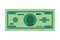 Currency banknote. Green dollar front view. Cash payment. American banking sign. Investment and savings. Finance