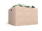 Currency bundles in cardboard box