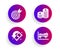 Currency, Cashback and Target icons set. Column diagram sign. Euro and usd, Receive money, Targeting. Vector