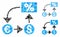 Currency cashflow Composition Icon of Rough Pieces