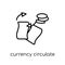 currency circulate icon. Trendy modern flat linear vector currency circulate icon on white background from thin line