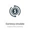 Currency circulate vector icon on white background. Flat vector currency circulate icon symbol sign from modern cryptocurrency