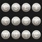 Currency coins symbols icons metallic platinum with highlights set