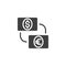 Currency conversion vector icon