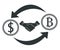Currency converter from dollar to bitcoin. Affiliate agreement. Cryptocurrencies. Dollar icon and bitcoin icon