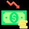 Currency Depreciation icon, Bankruptcy related vector