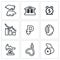 Currency devaluation icons set