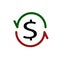 Currency exchange, cash back concept, fund management, business solution, return on investment,line icon