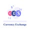 Currency exchange, color chips with currency signs, dollar or euro bonds, financial services concept, investment account