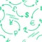 Currency exchange, monetary units of different countries, money, arrows. Seamless ornament, pattern, background and template