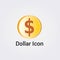 Currency Icon Dollar Logo Button Illustration Vector Circle Design