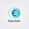 Currency Icon Euro Logo Button Illustration Vector Circle Design