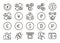 Currency icon set. Vector thin line signs and symbols for different world money currencies, exchanges, trading etc. Dollar, euro,