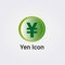 Currency Icon Yen Logo Button Illustration Vector Circle Design